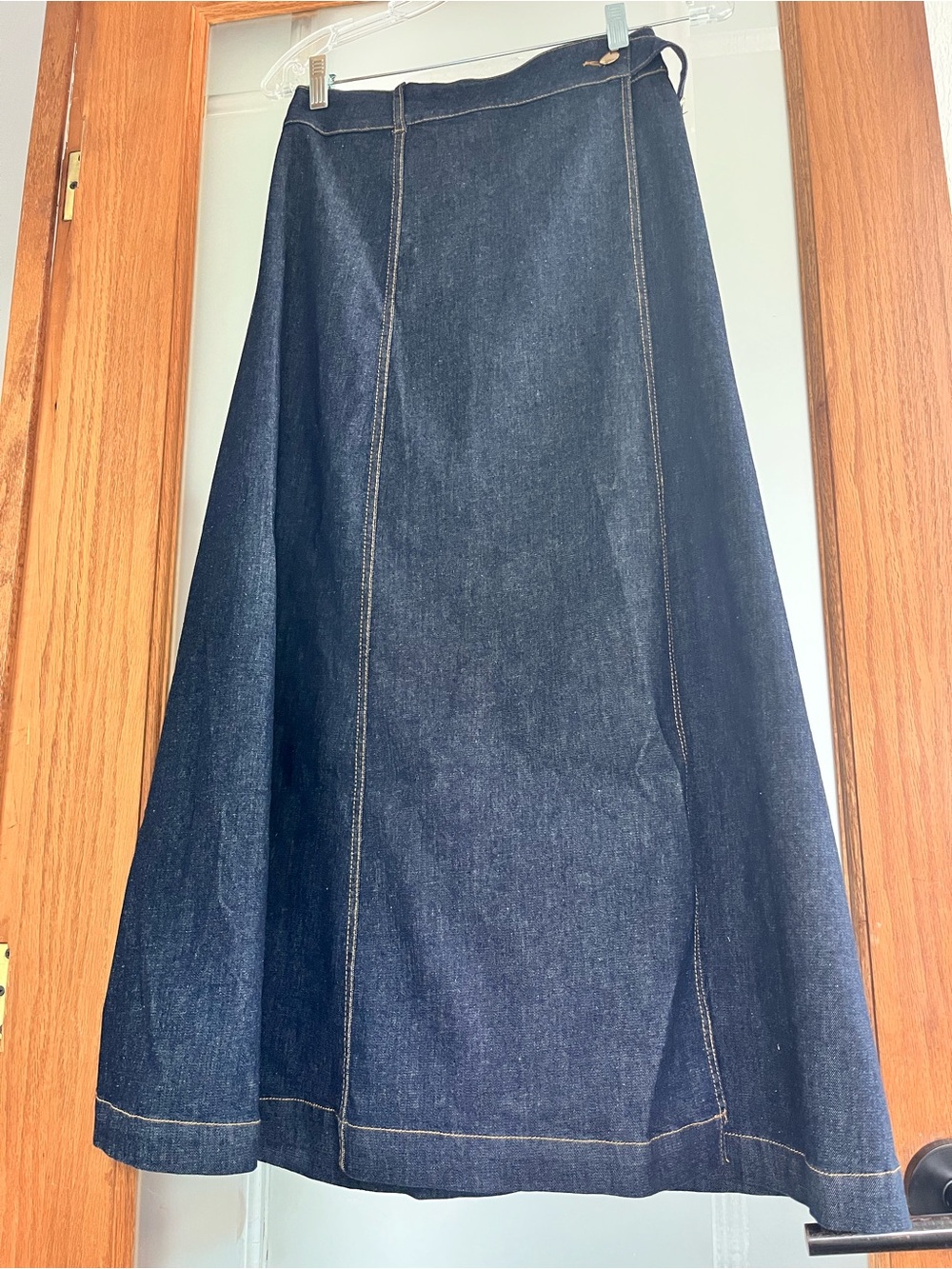 Zara Dark Blue Denim A-Line Skirt